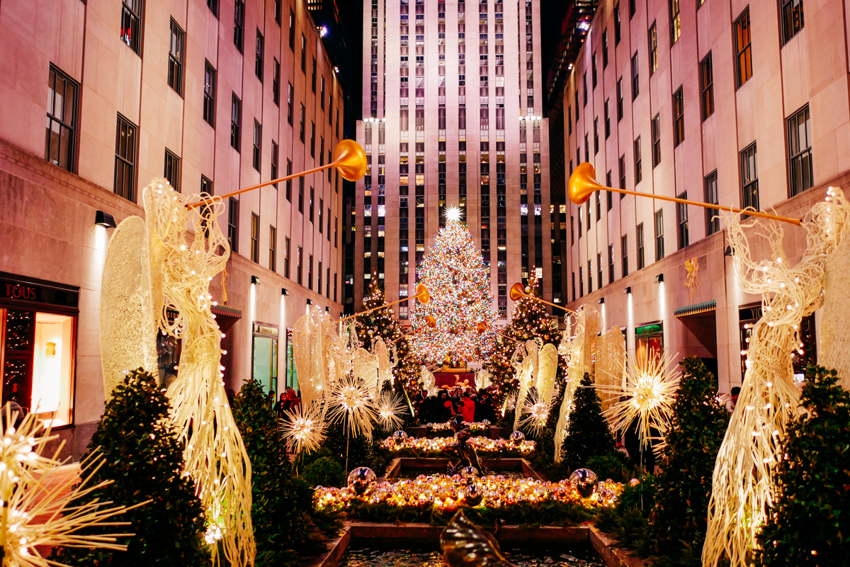 New York im Dezember Rockefeller Center Weihnachtsbaum