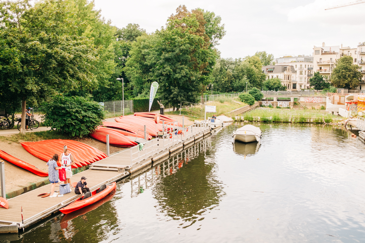 Stadthafen Leipzig Kanu fahren Kajak Tour leihen Karl Heine Kanal